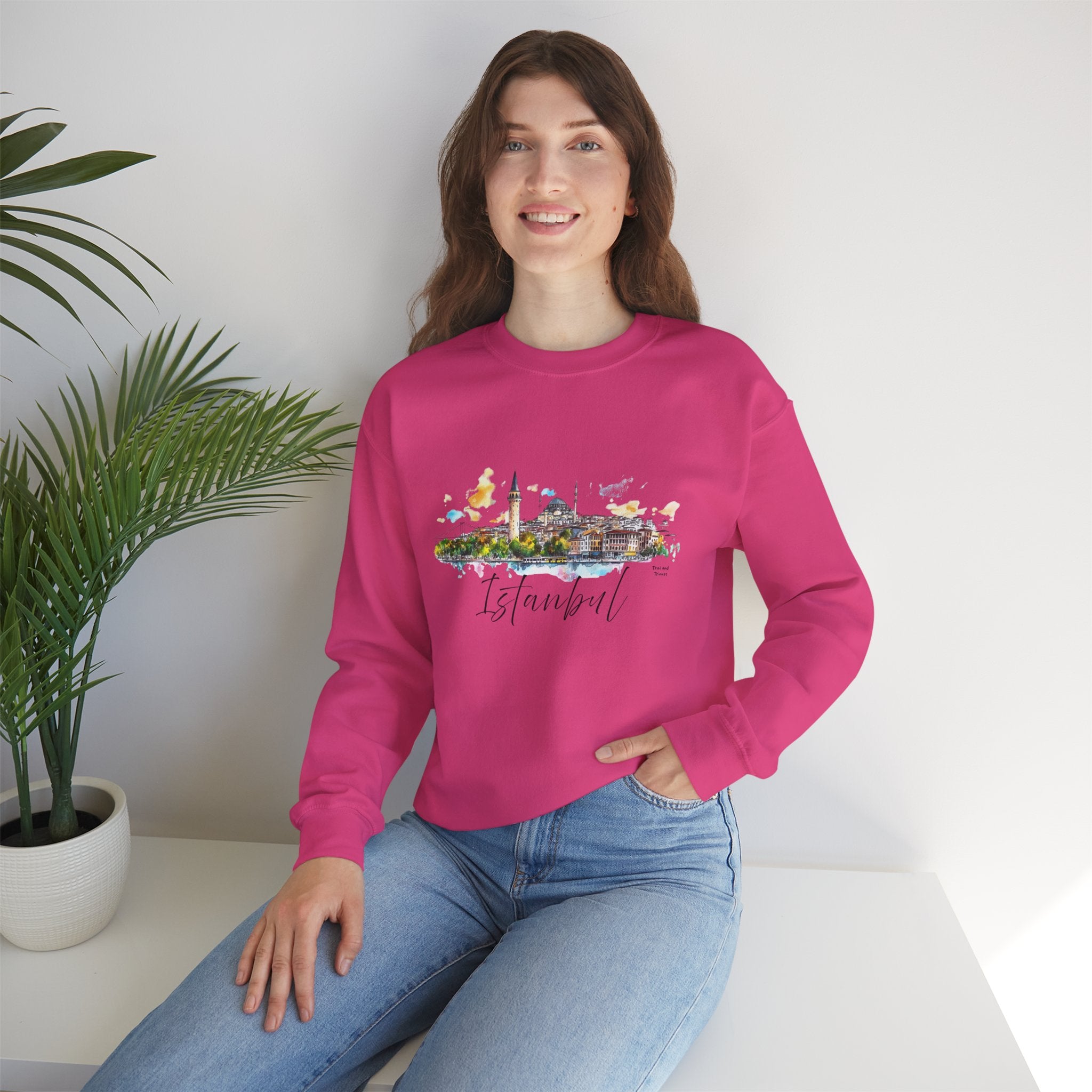 Istanbul Sweatshirt – Watercolor Skyline