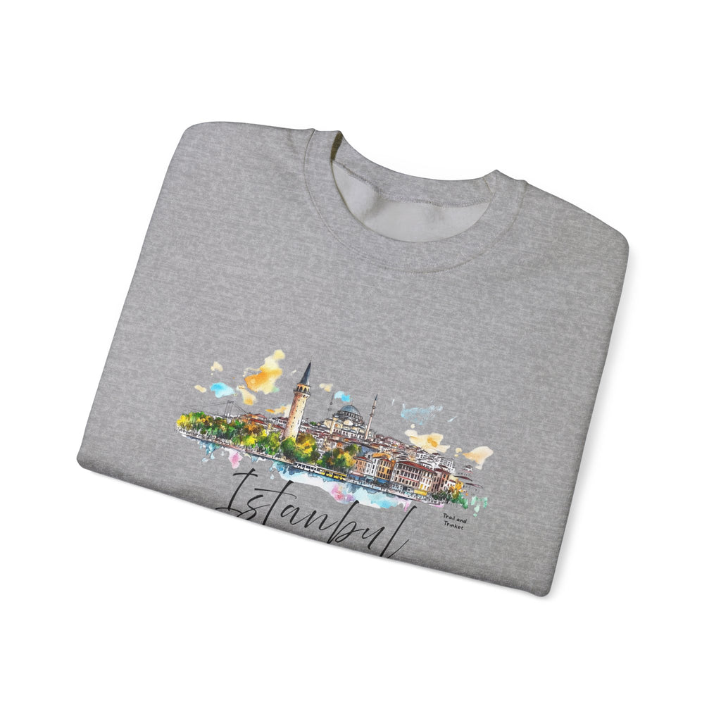 Istanbul Sweatshirt – Watercolor Skyline