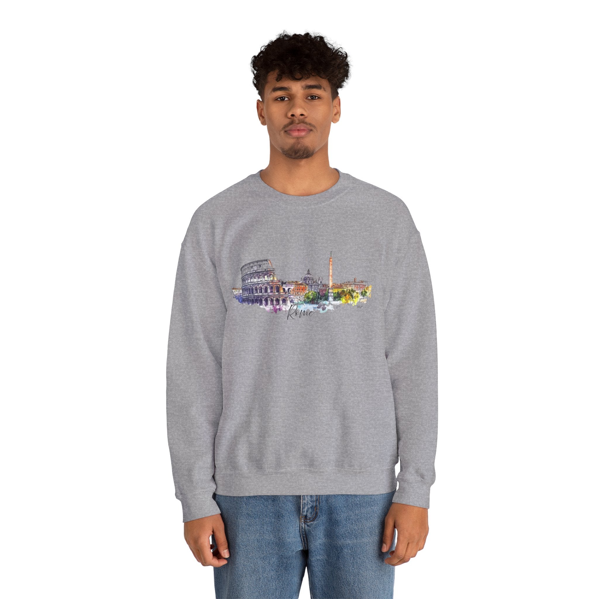 Rome Sweatshirt – Watercolor Skyline