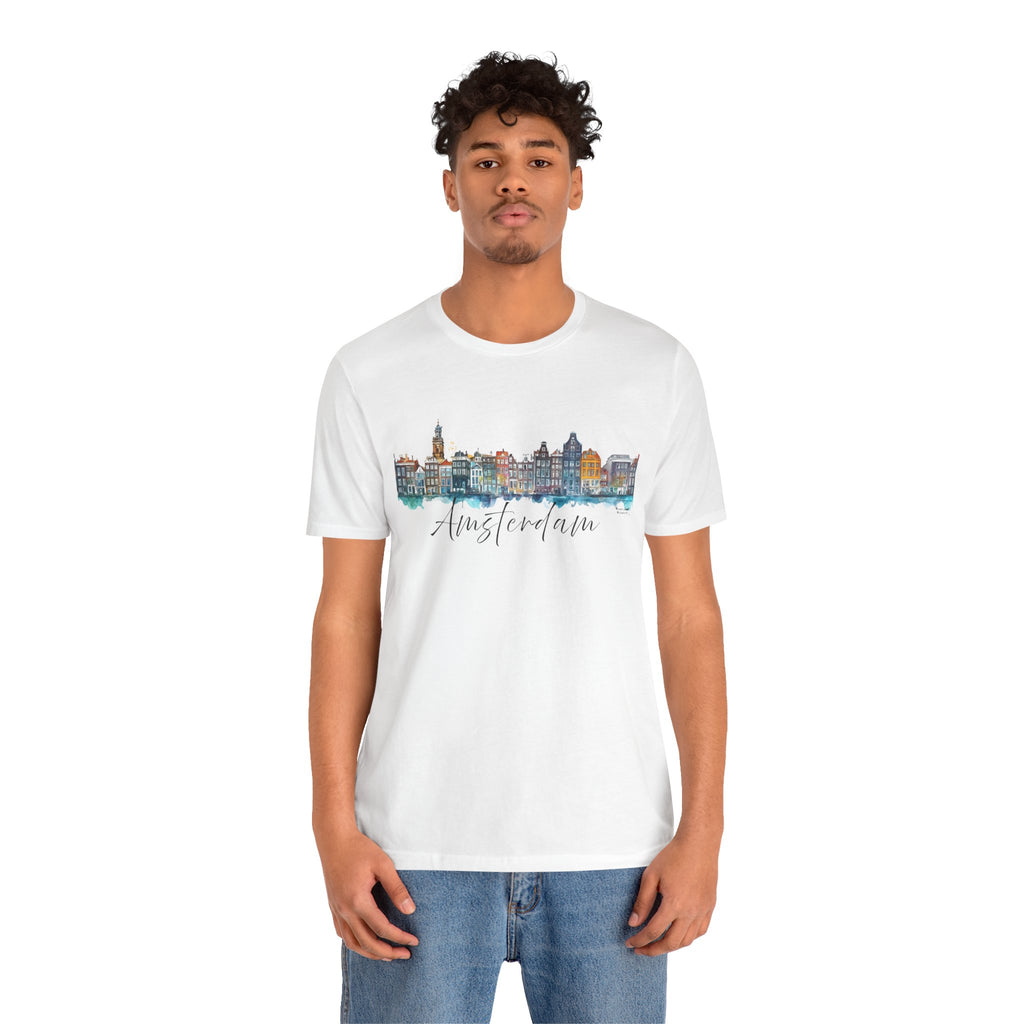 Amsterdam T-Shirt – Watercolor Skyline