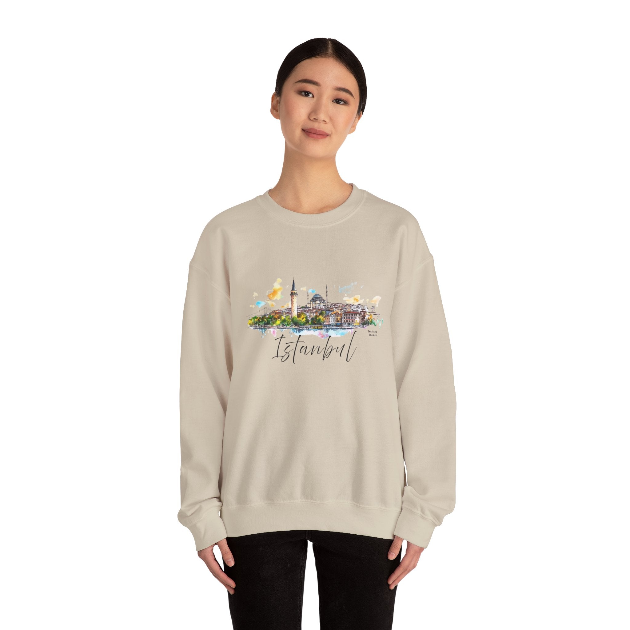 Istanbul Sweatshirt – Watercolor Skyline