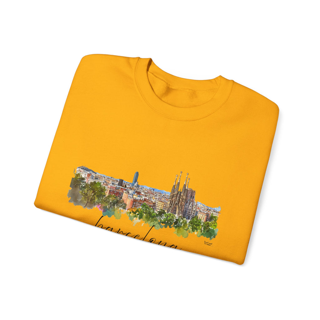 Barcelona Sweatshirt – Watercolor Skyline