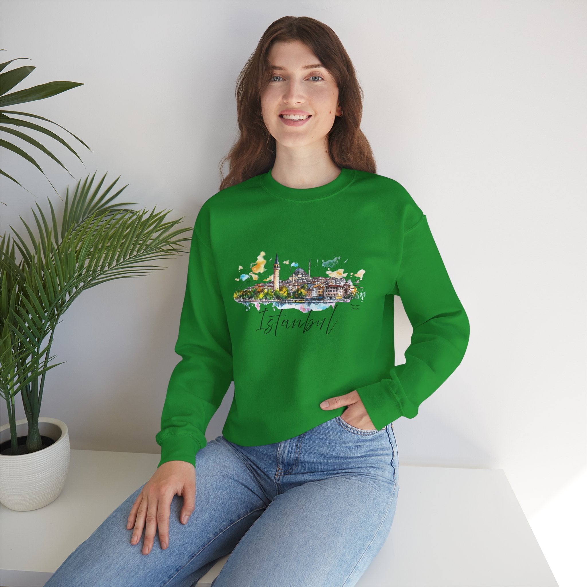 Istanbul Sweatshirt – Watercolor Skyline
