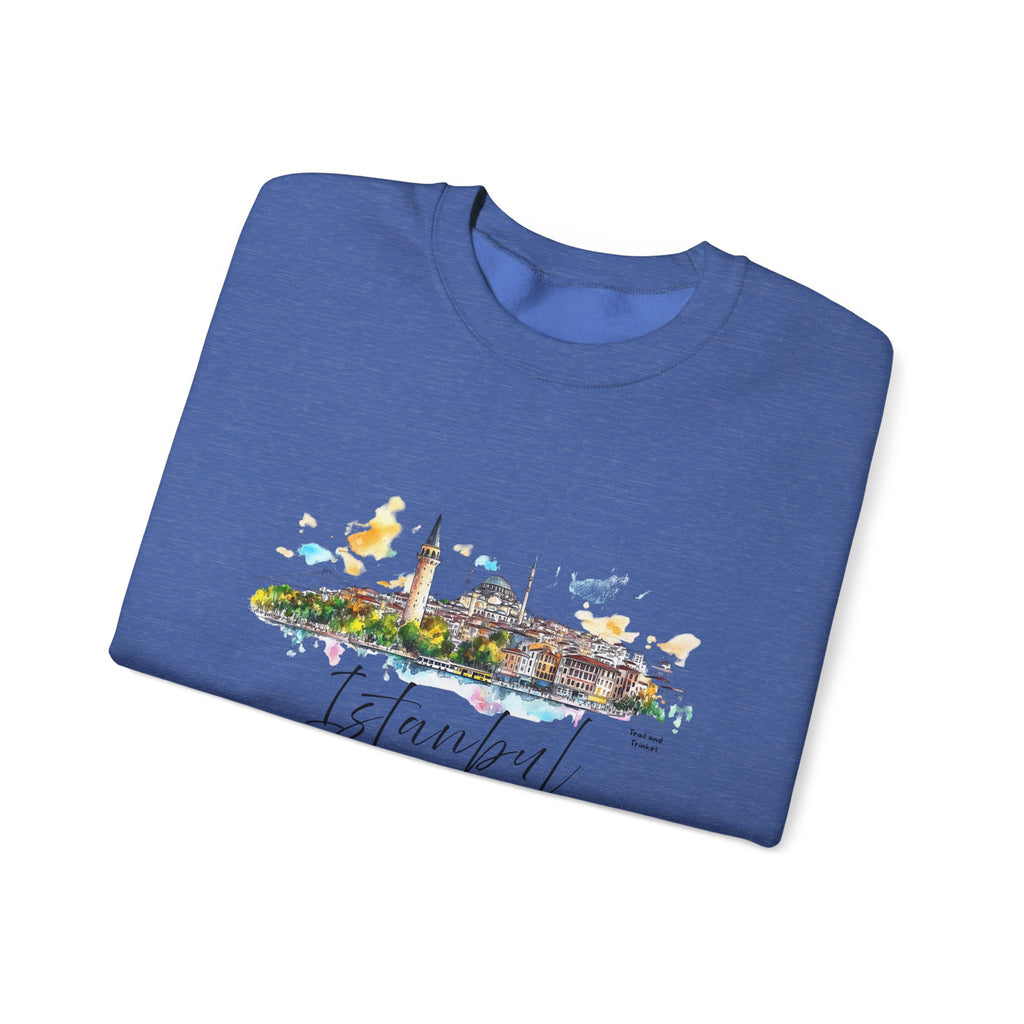 Istanbul Sweatshirt – Watercolor Skyline