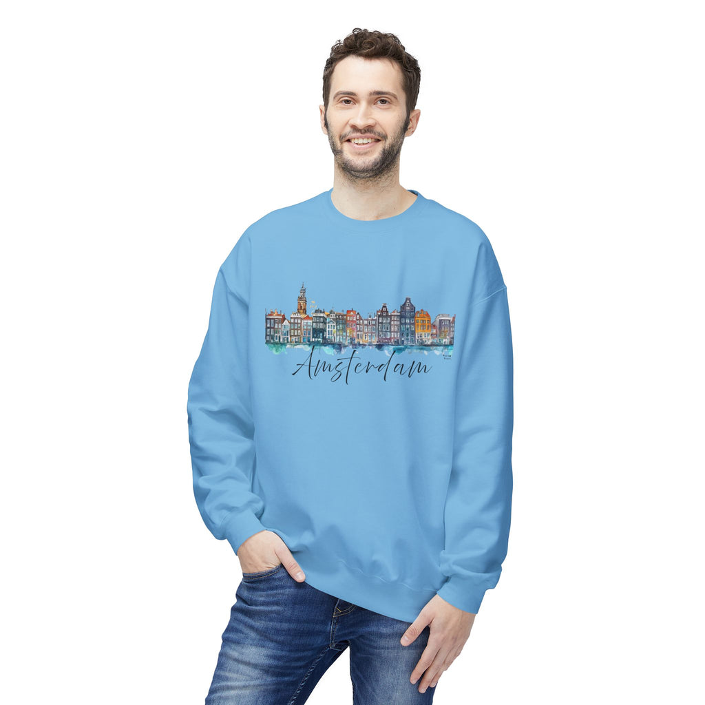 Amsterdam Sweatshirt – Watercolor Skyline