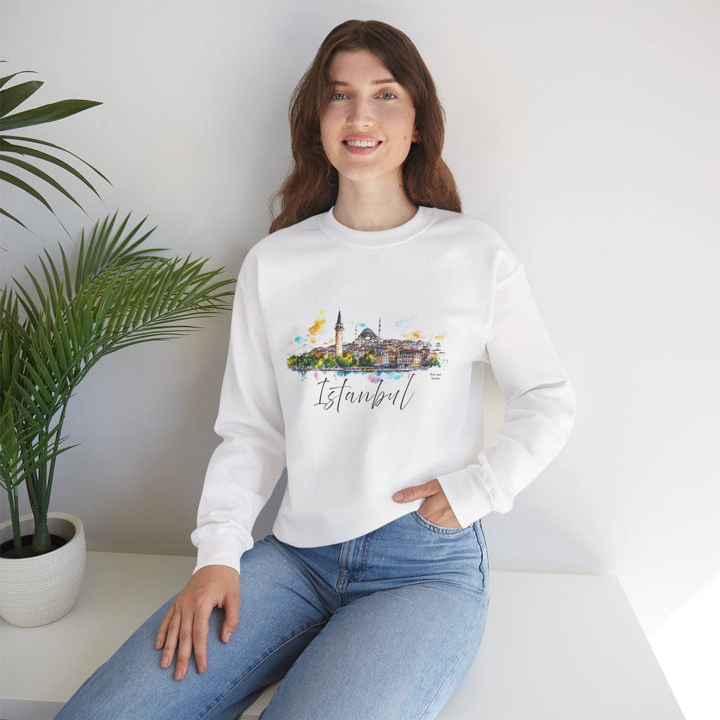 Istanbul Sweatshirt – Watercolor Skyline