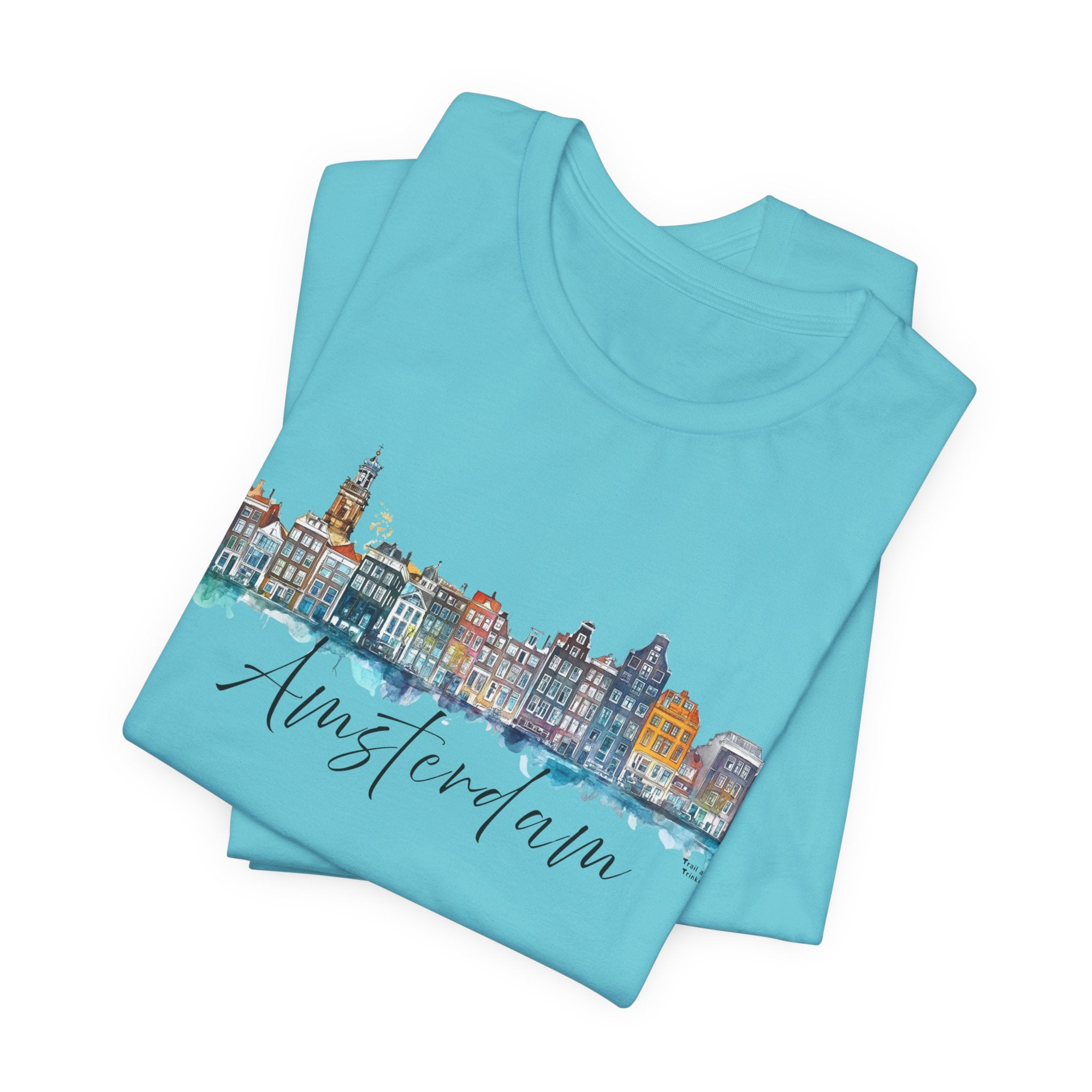 Amsterdam T-Shirt – Watercolor Skyline