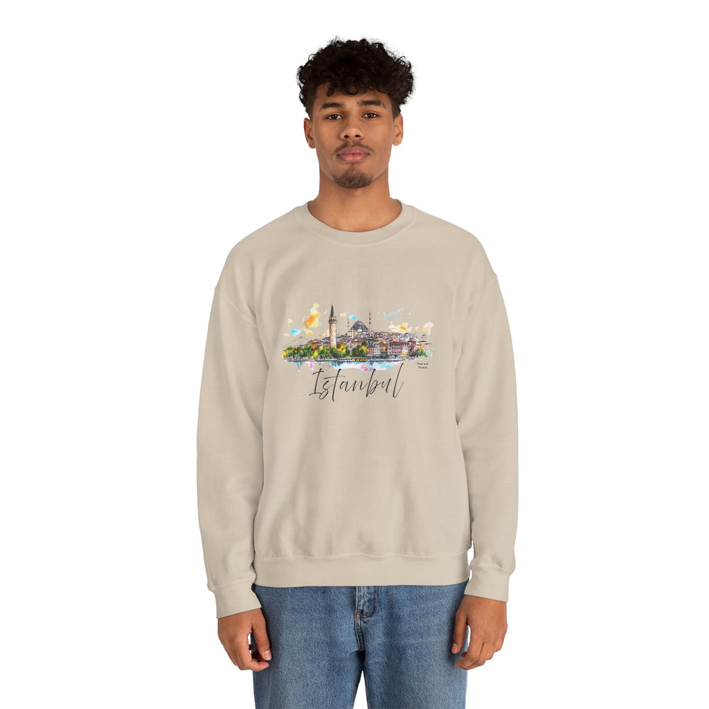 Istanbul Sweatshirt – Watercolor Skyline