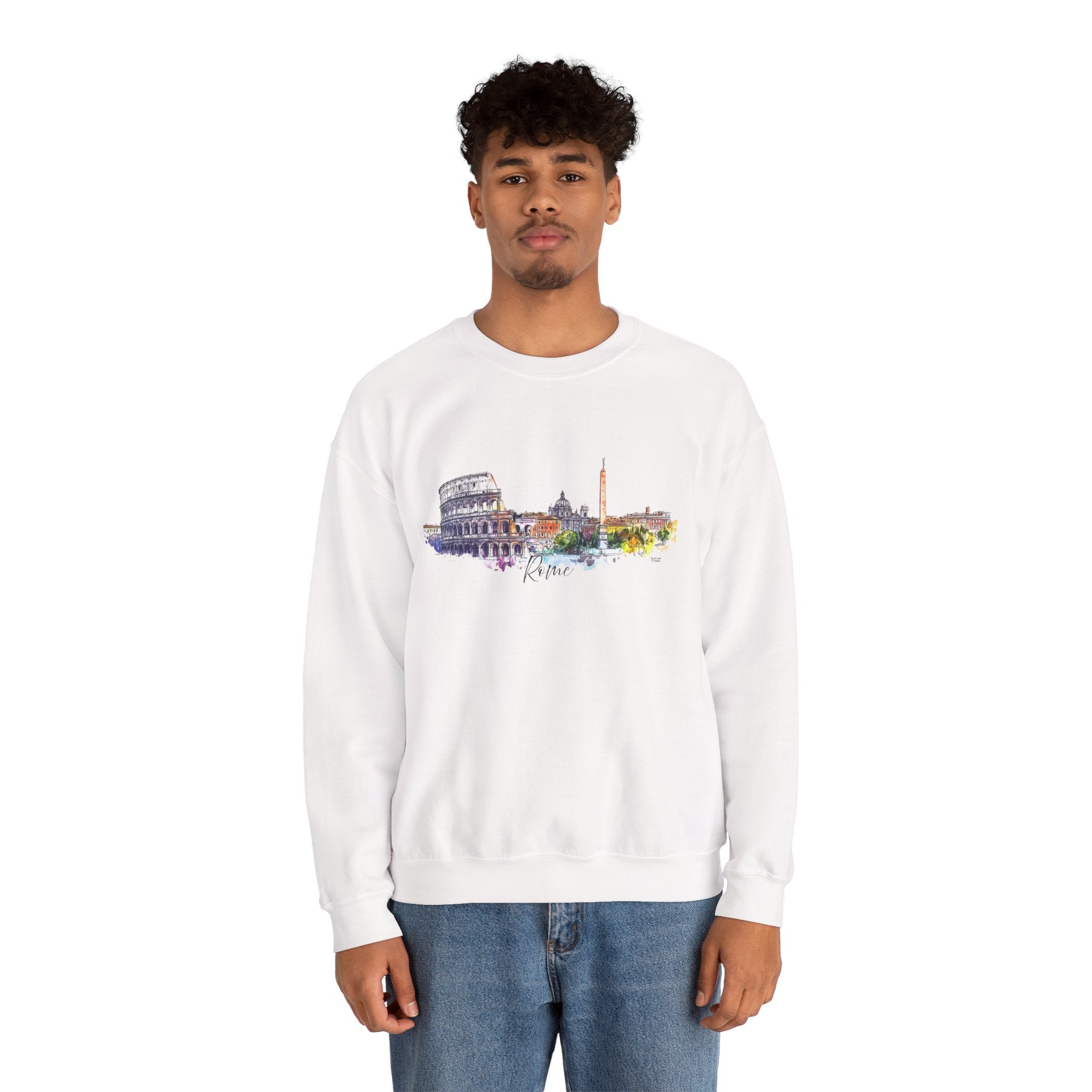 Rome Sweatshirt – Watercolor Skyline
