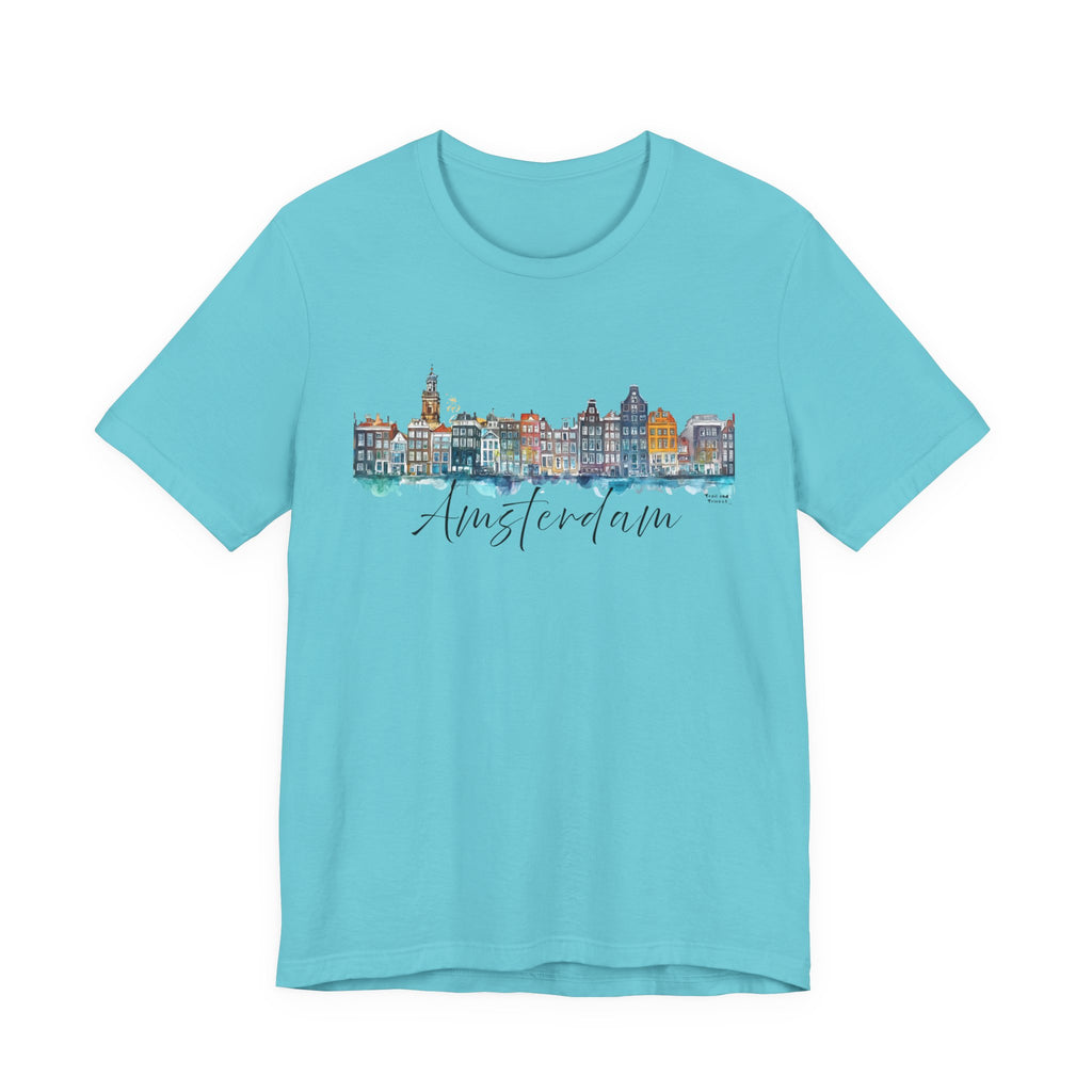 Amsterdam T-Shirt – Watercolor Skyline