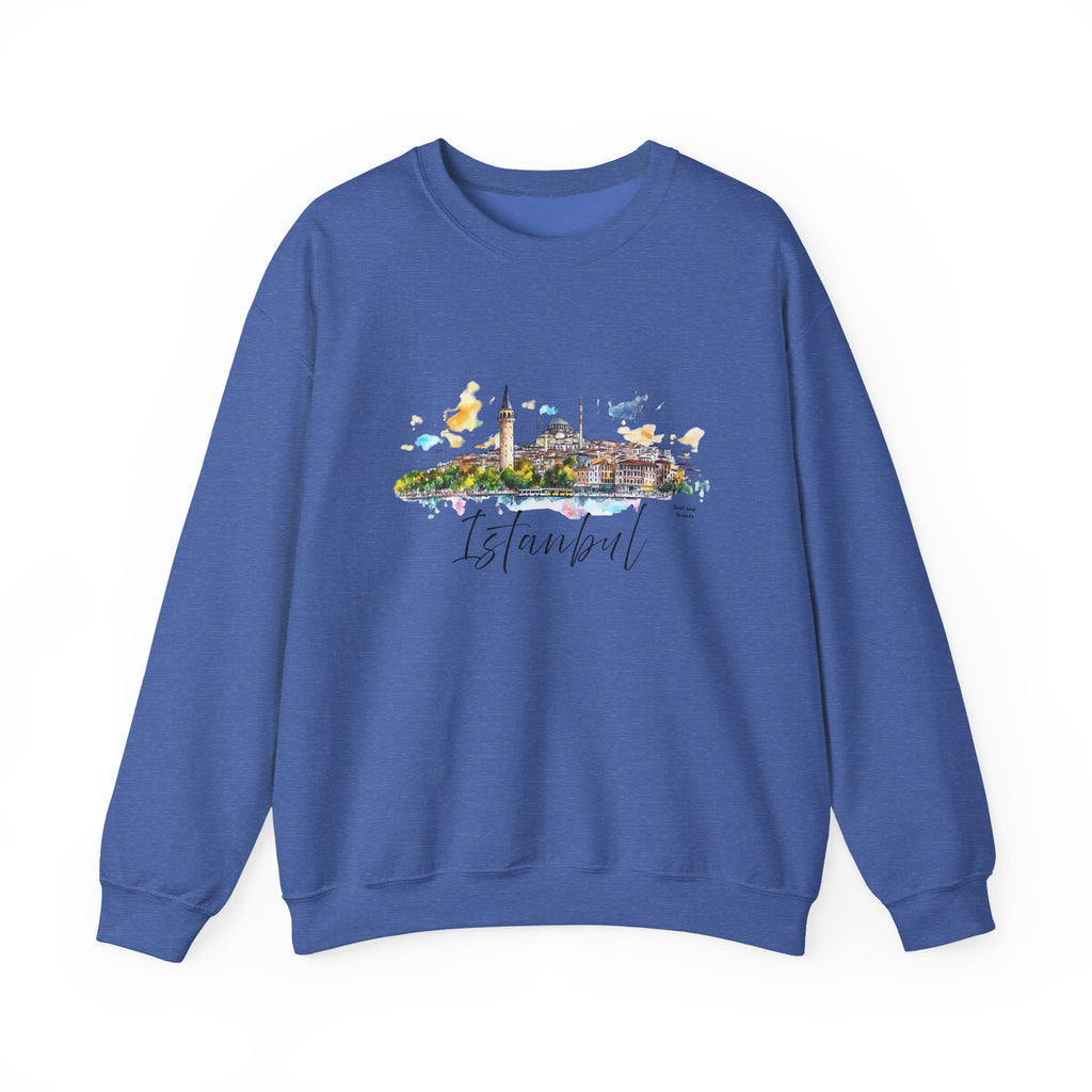Istanbul Sweatshirt – Watercolor Skyline