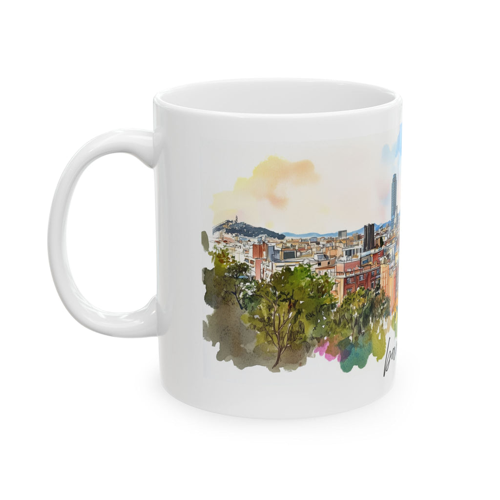 Barcelona Mug – Watercolor Skyline