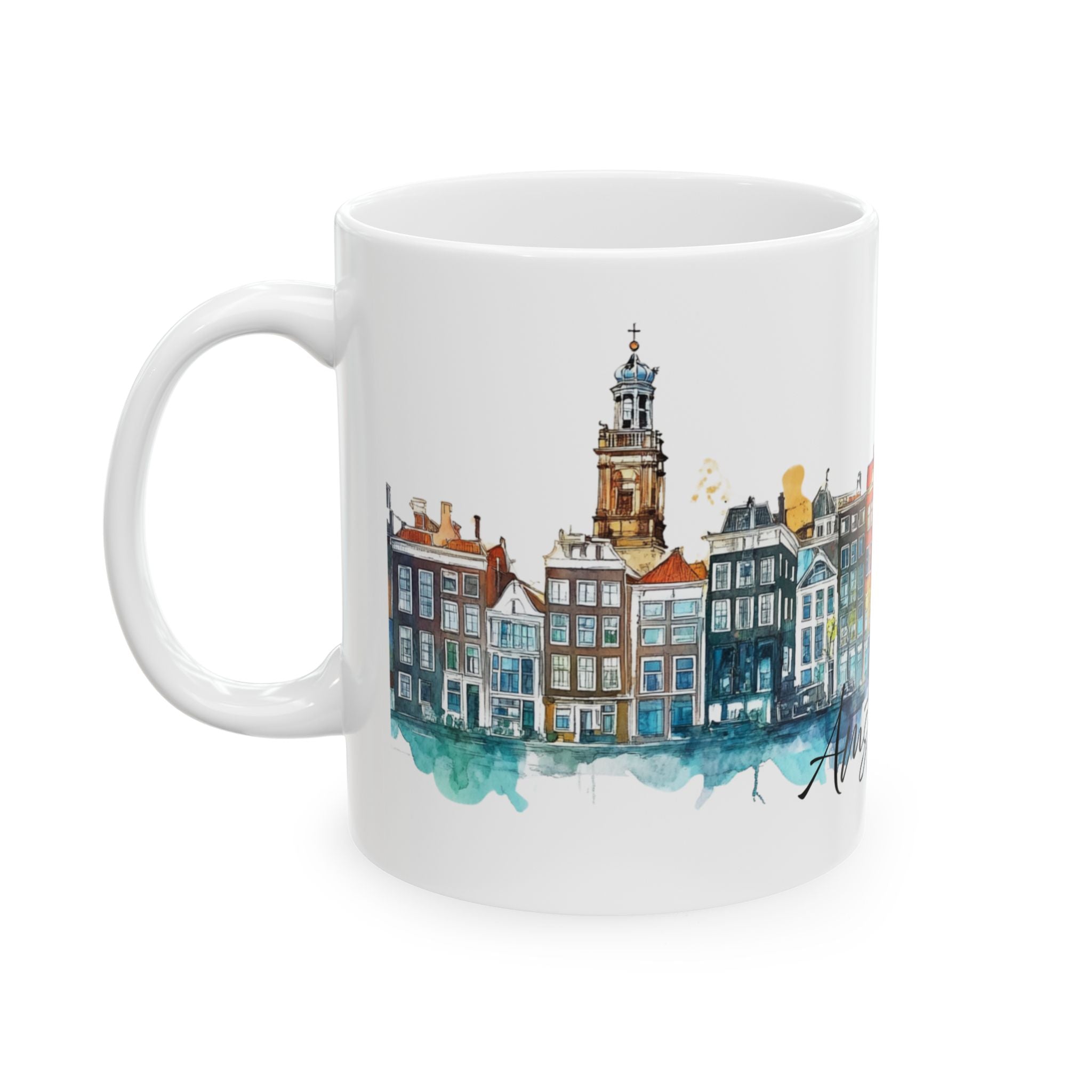 Amsterdam Mug – Watercolor Skyline