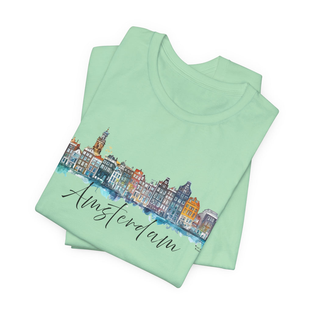Amsterdam T-Shirt – Watercolor Skyline