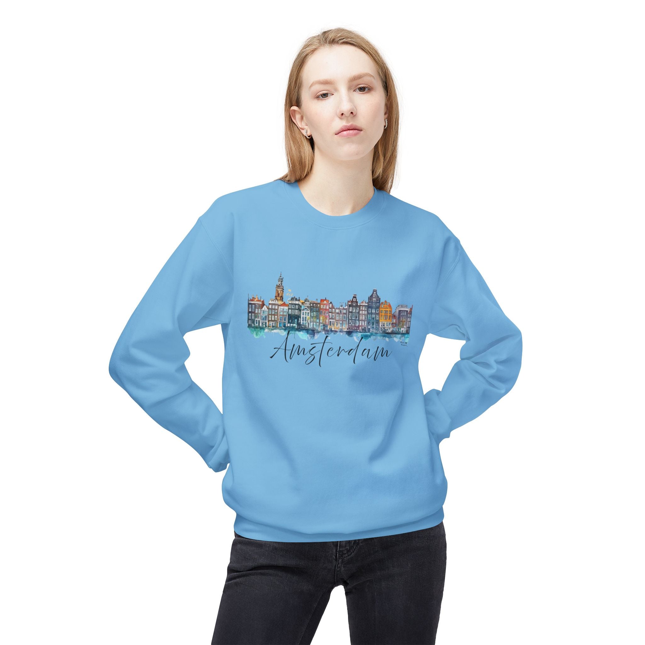 Amsterdam Sweatshirt – Watercolor Skyline