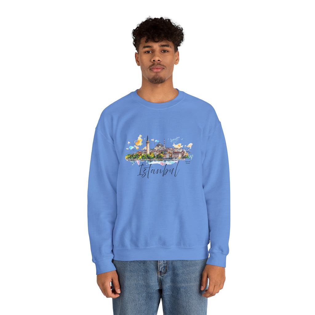 Istanbul Sweatshirt – Watercolor Skyline