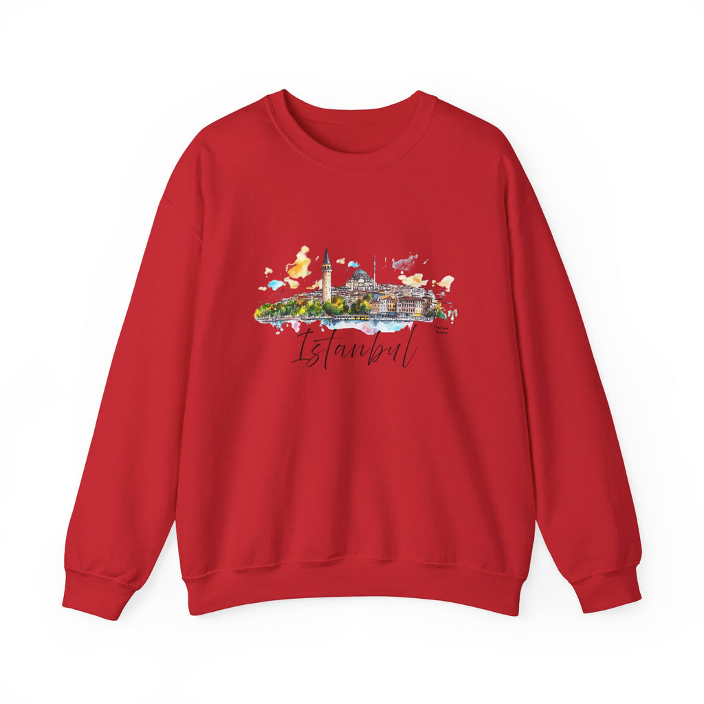 Istanbul Sweatshirt – Watercolor Skyline