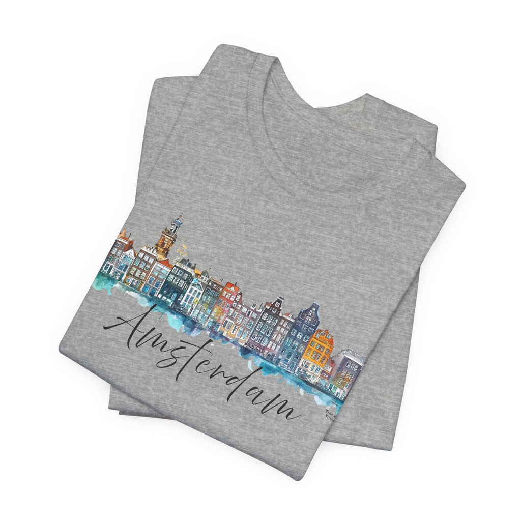 Amsterdam T-Shirt – Watercolor Skyline