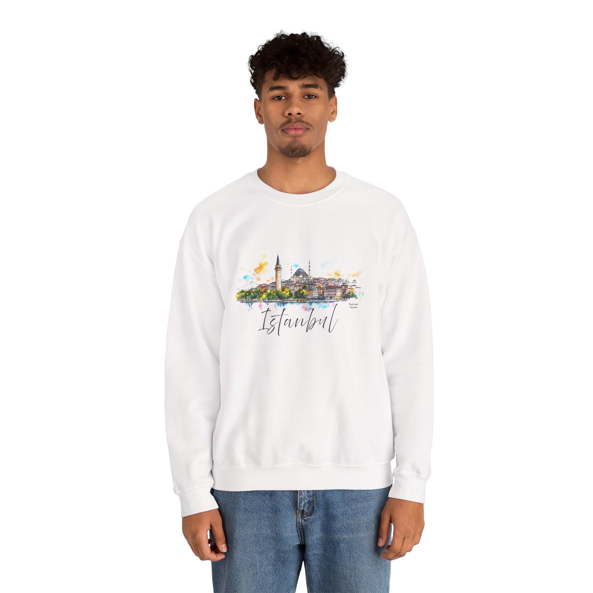 Istanbul Sweatshirt – Watercolor Skyline