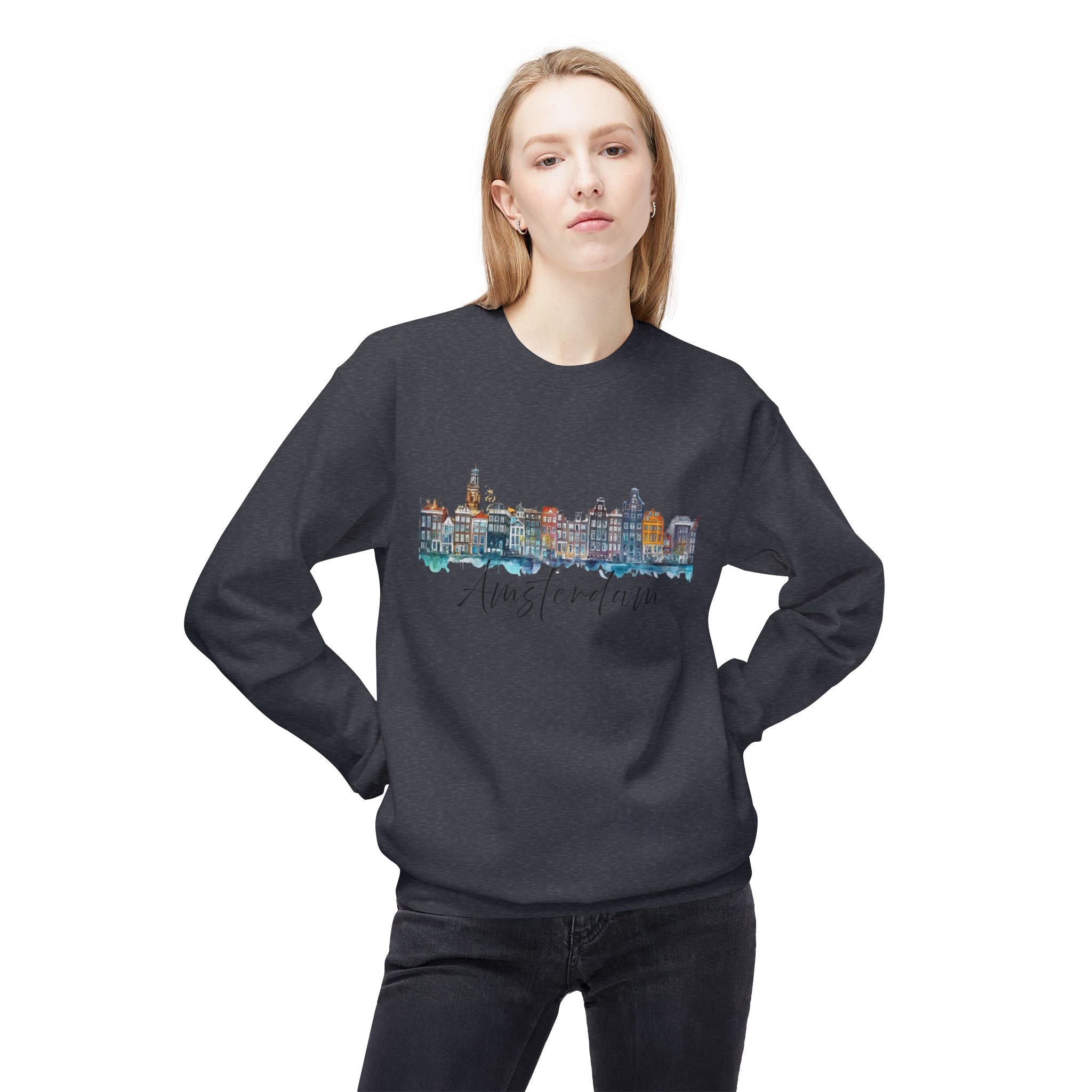 Amsterdam Sweatshirt – Watercolor Skyline