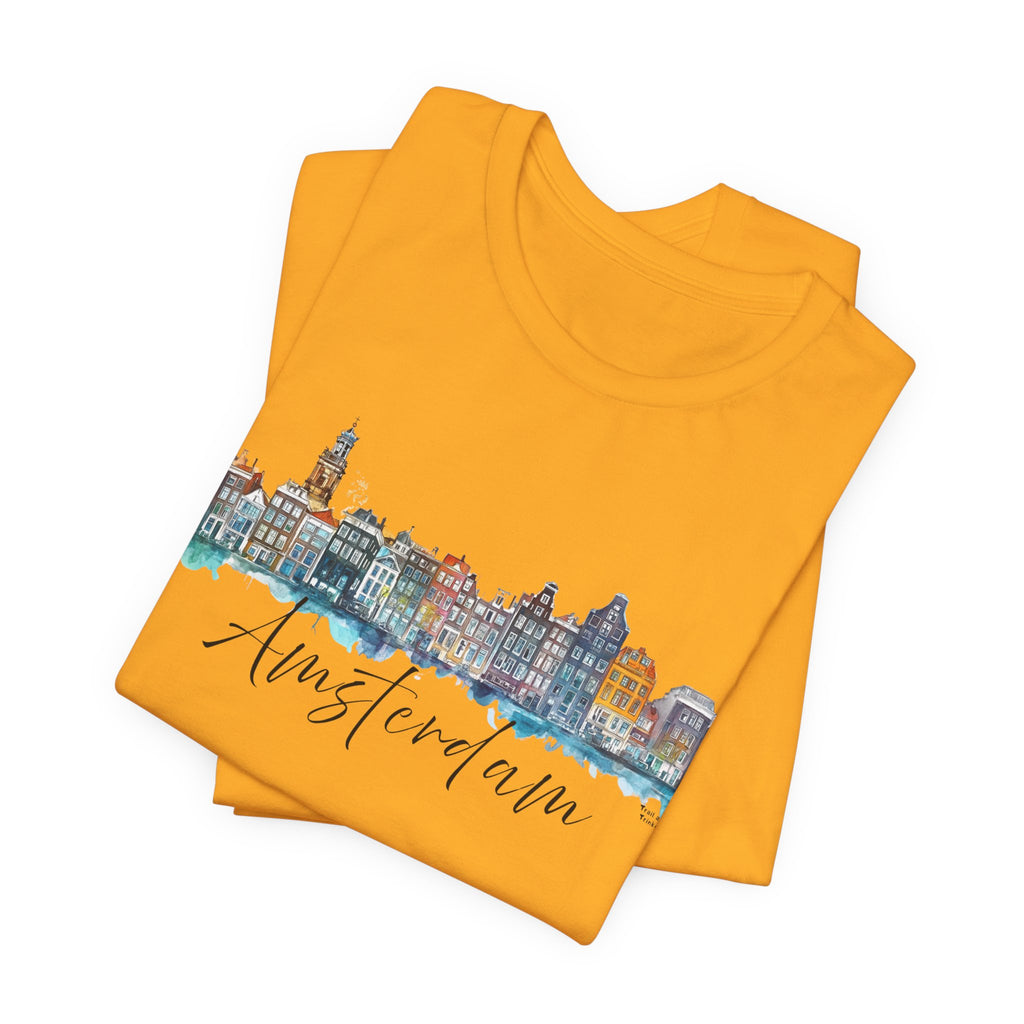 Amsterdam T-Shirt – Watercolor Skyline