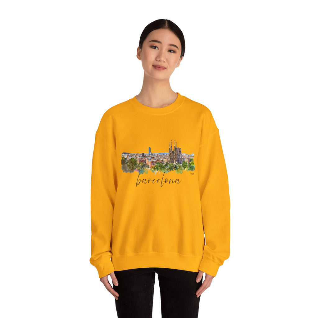 Barcelona Sweatshirt – Watercolor Skyline
