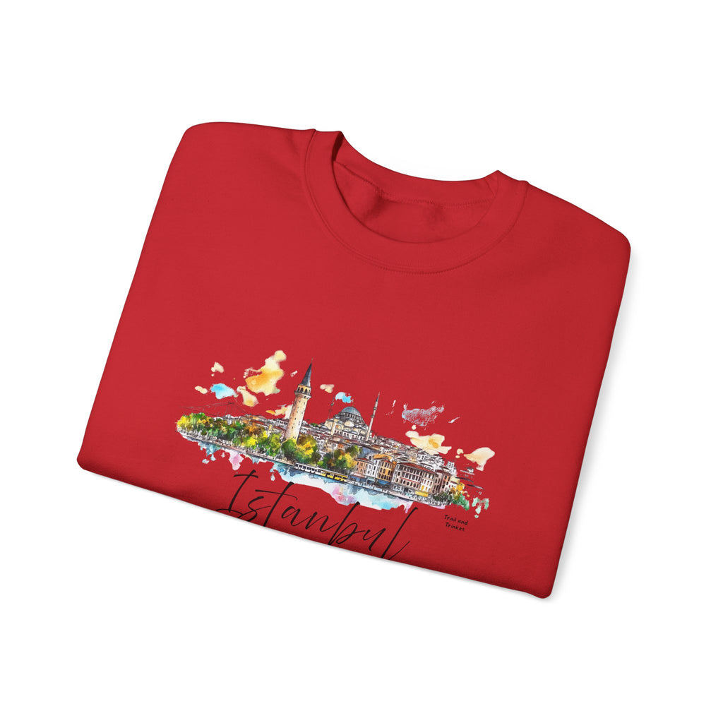 Istanbul Sweatshirt – Watercolor Skyline