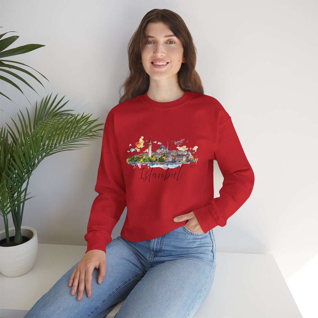 Istanbul Sweatshirt – Watercolor Skyline