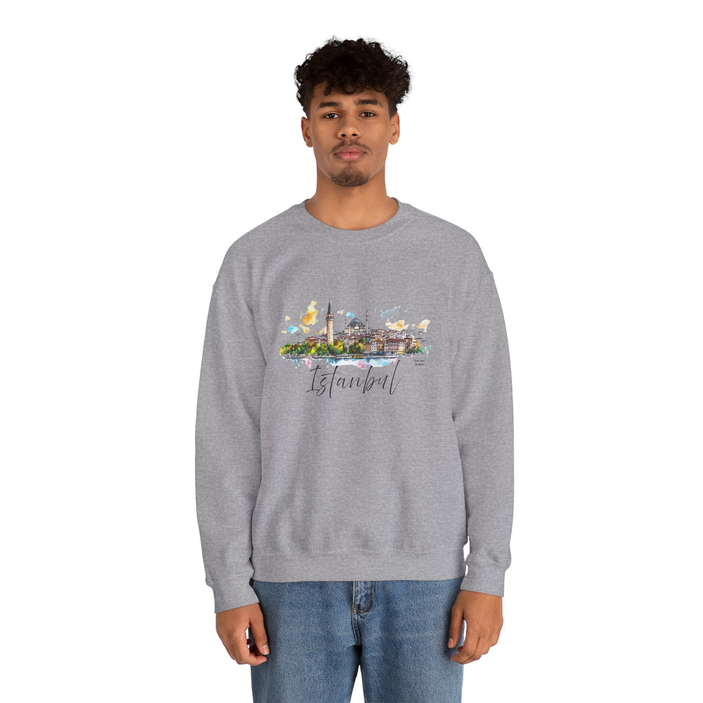 Istanbul Sweatshirt – Watercolor Skyline