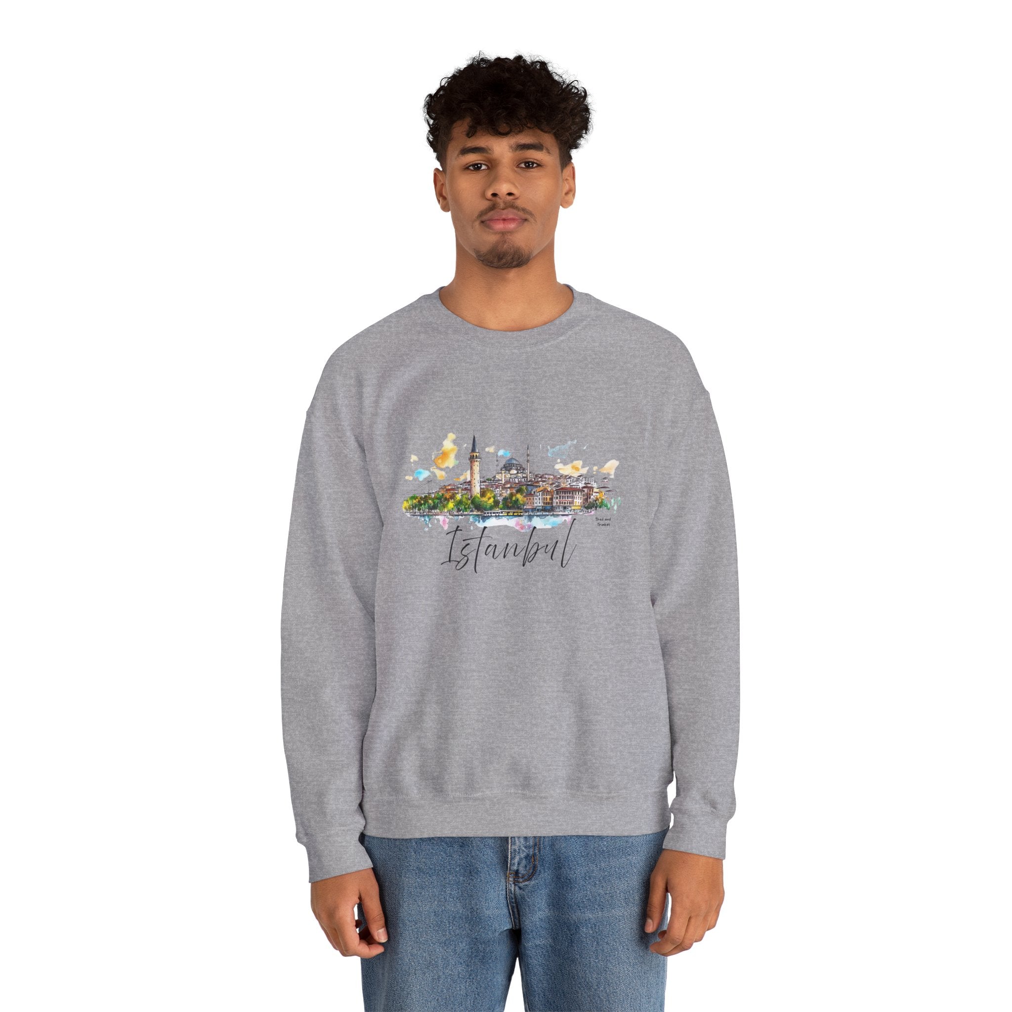 Istanbul Sweatshirt – Watercolor Skyline