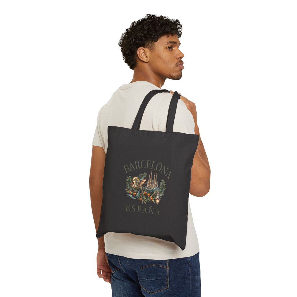 Barcelona España Vintage Cotton Tote Bag