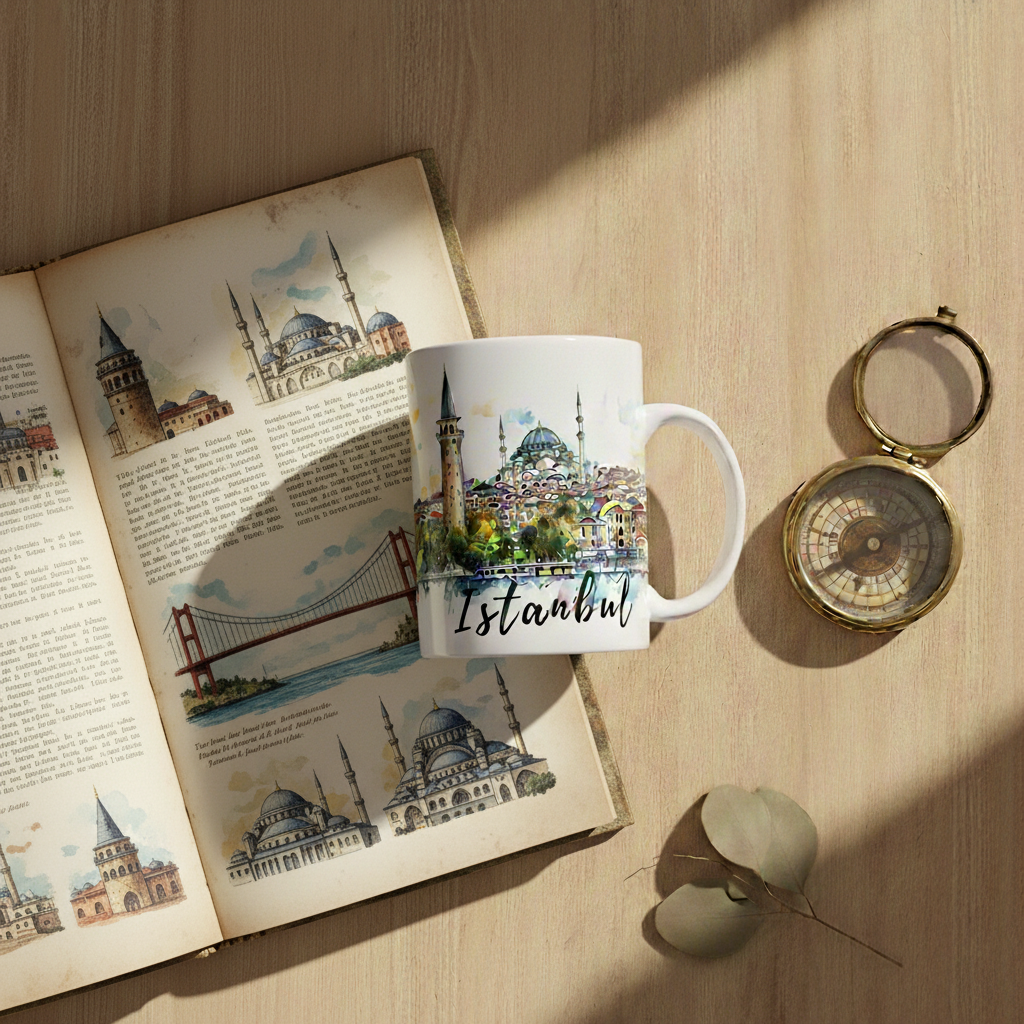 Istanbul Mug – Watercolor Skyline