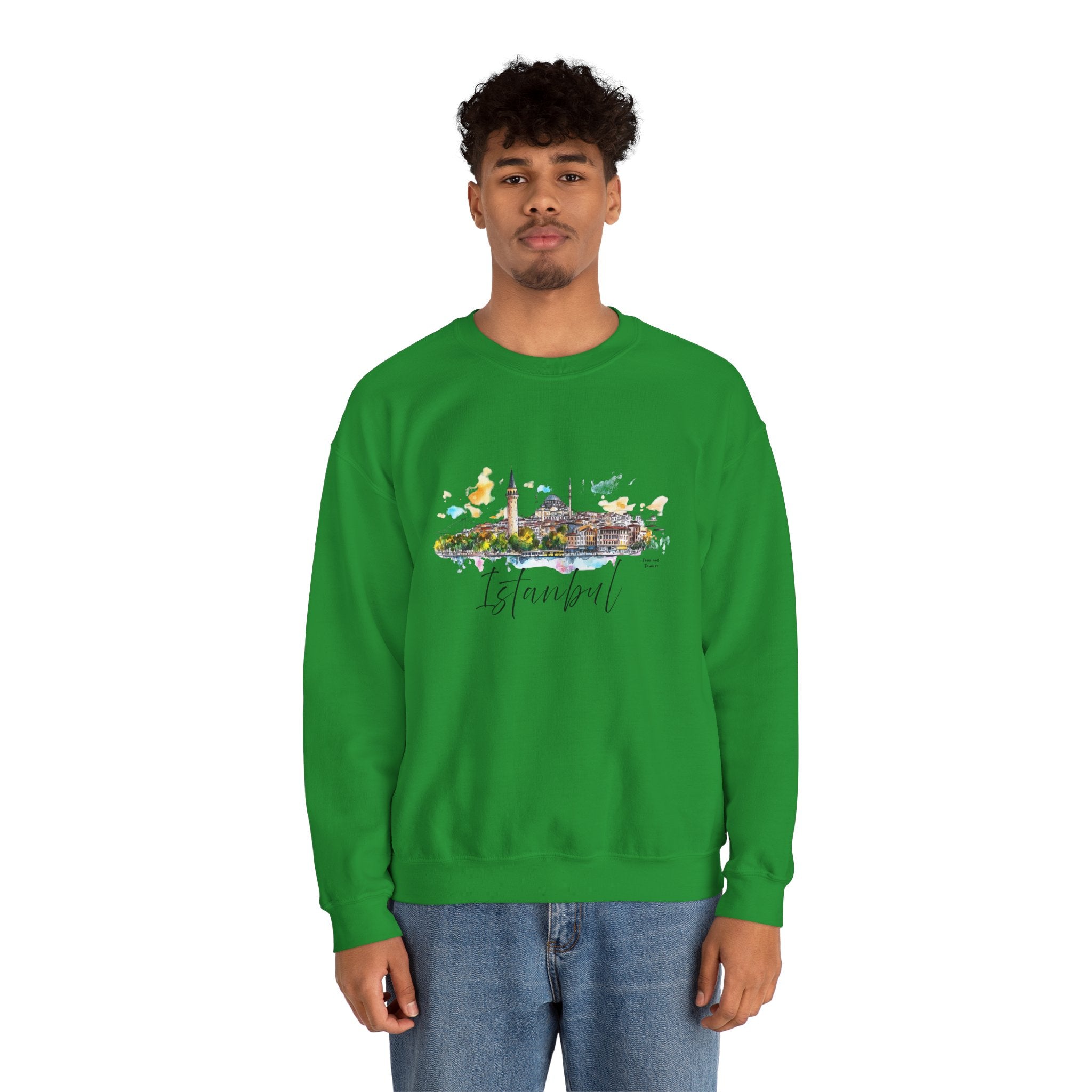Istanbul Sweatshirt – Watercolor Skyline