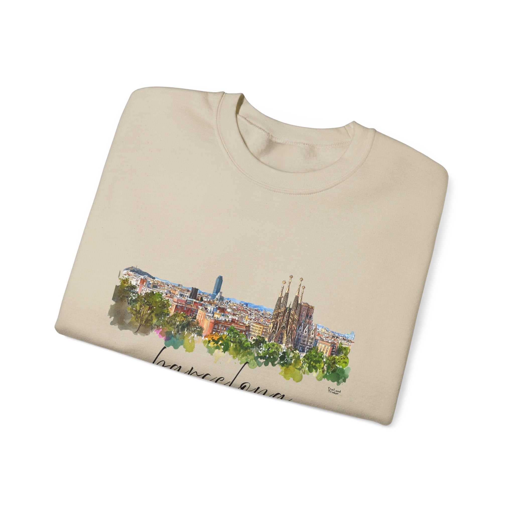 Barcelona Sweatshirt – Watercolor Skyline
