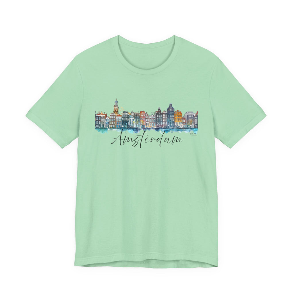 Amsterdam T-Shirt – Watercolor Skyline