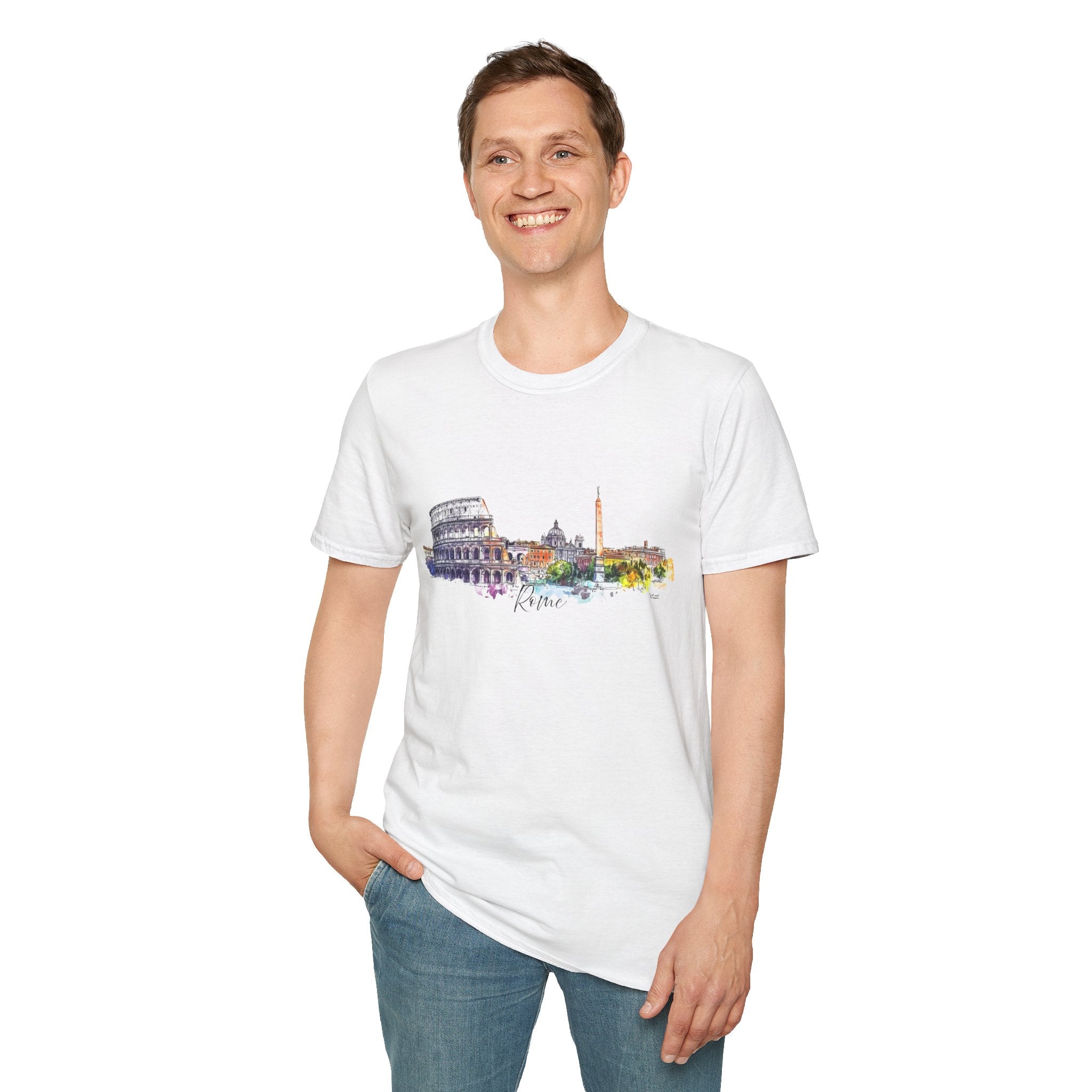 Rome T-Shirt – Watercolor Skyline