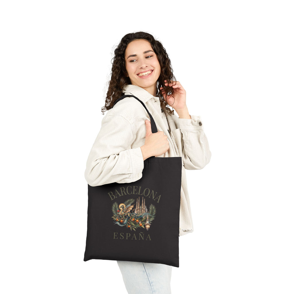 Barcelona España Vintage Cotton Tote Bag