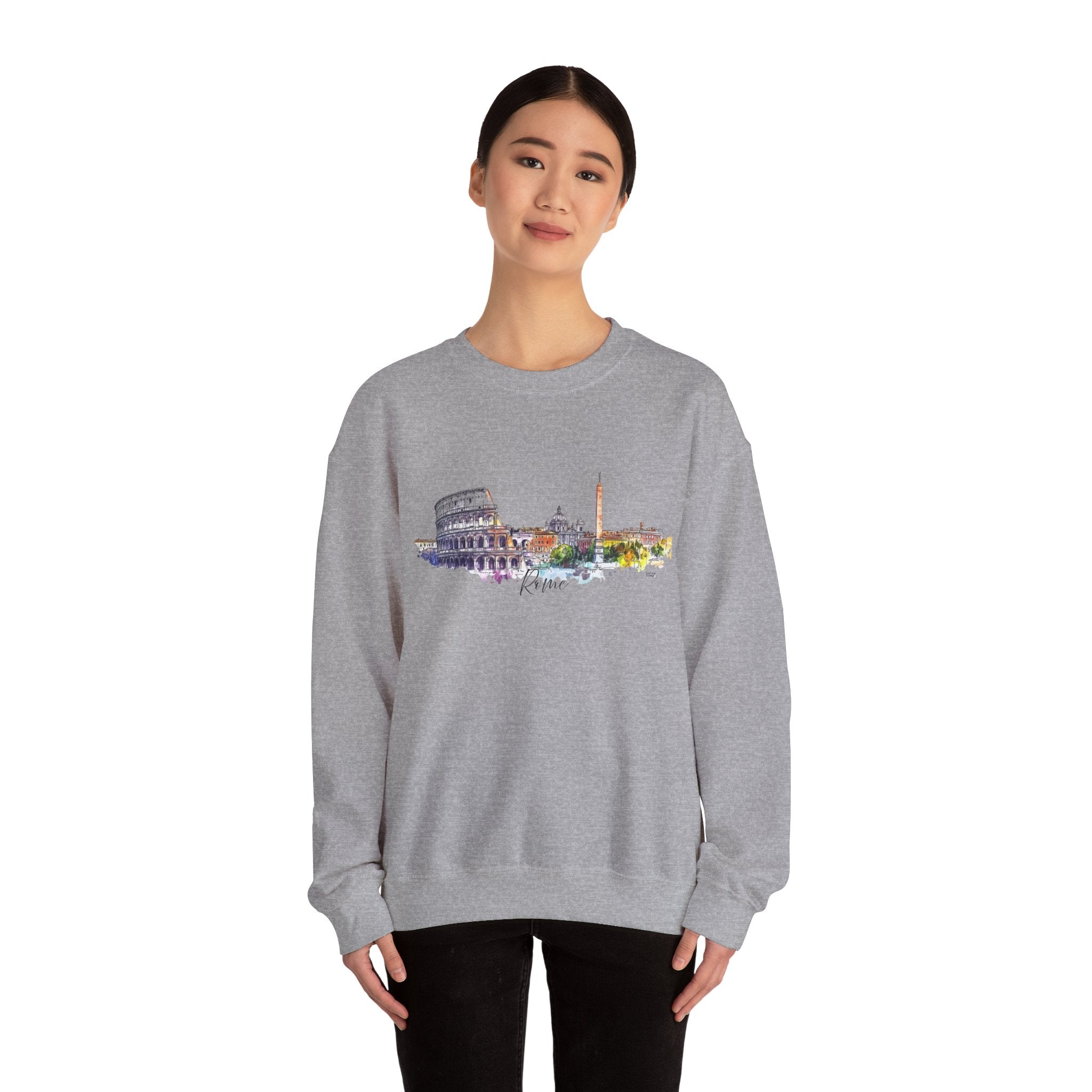 Rome Sweatshirt – Watercolor Skyline