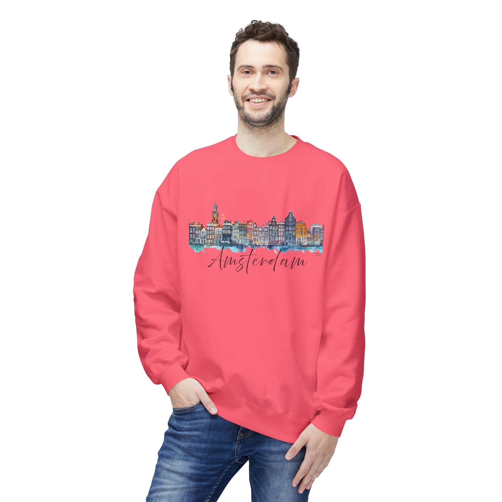 Amsterdam Sweatshirt – Watercolor Skyline