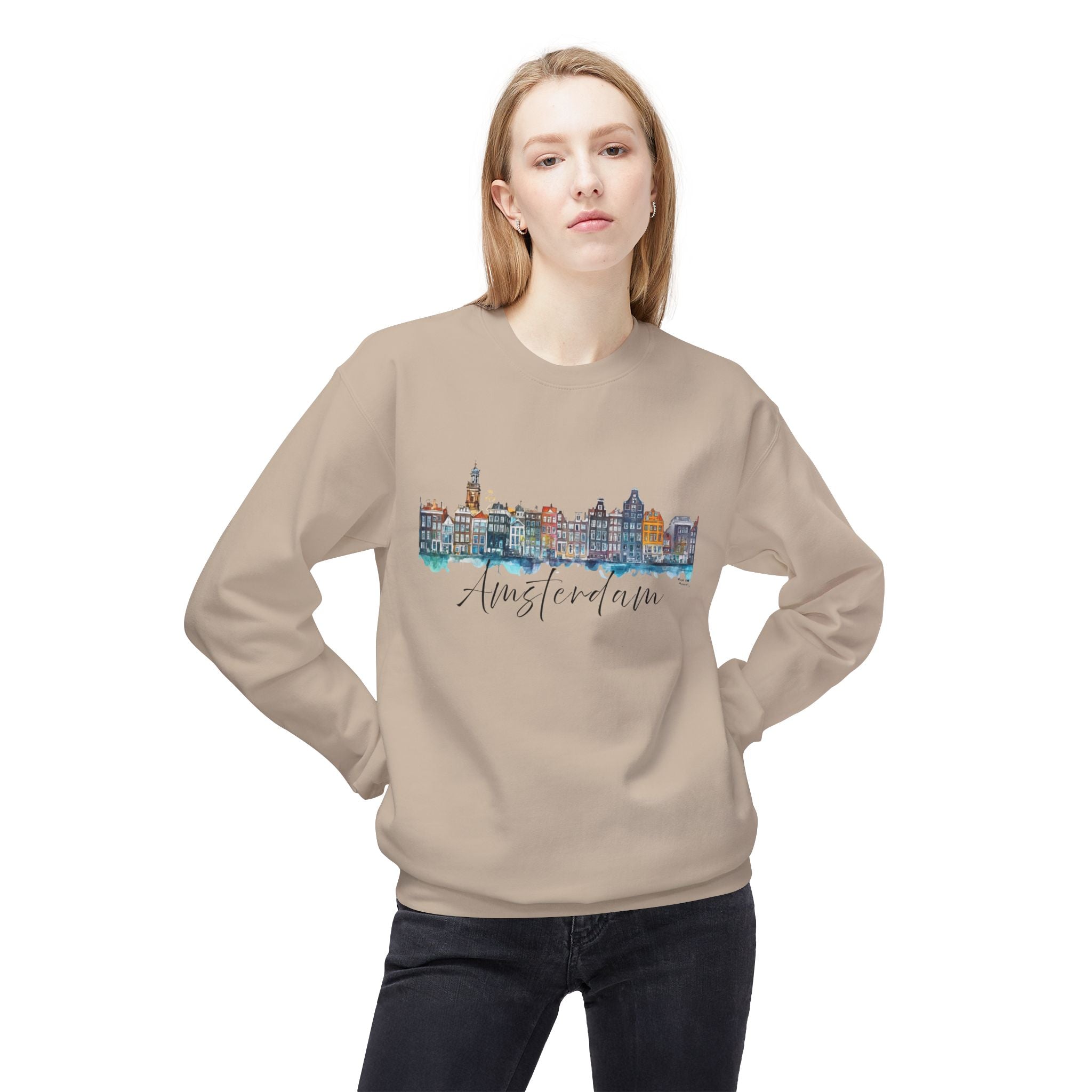 Amsterdam Sweatshirt – Watercolor Skyline