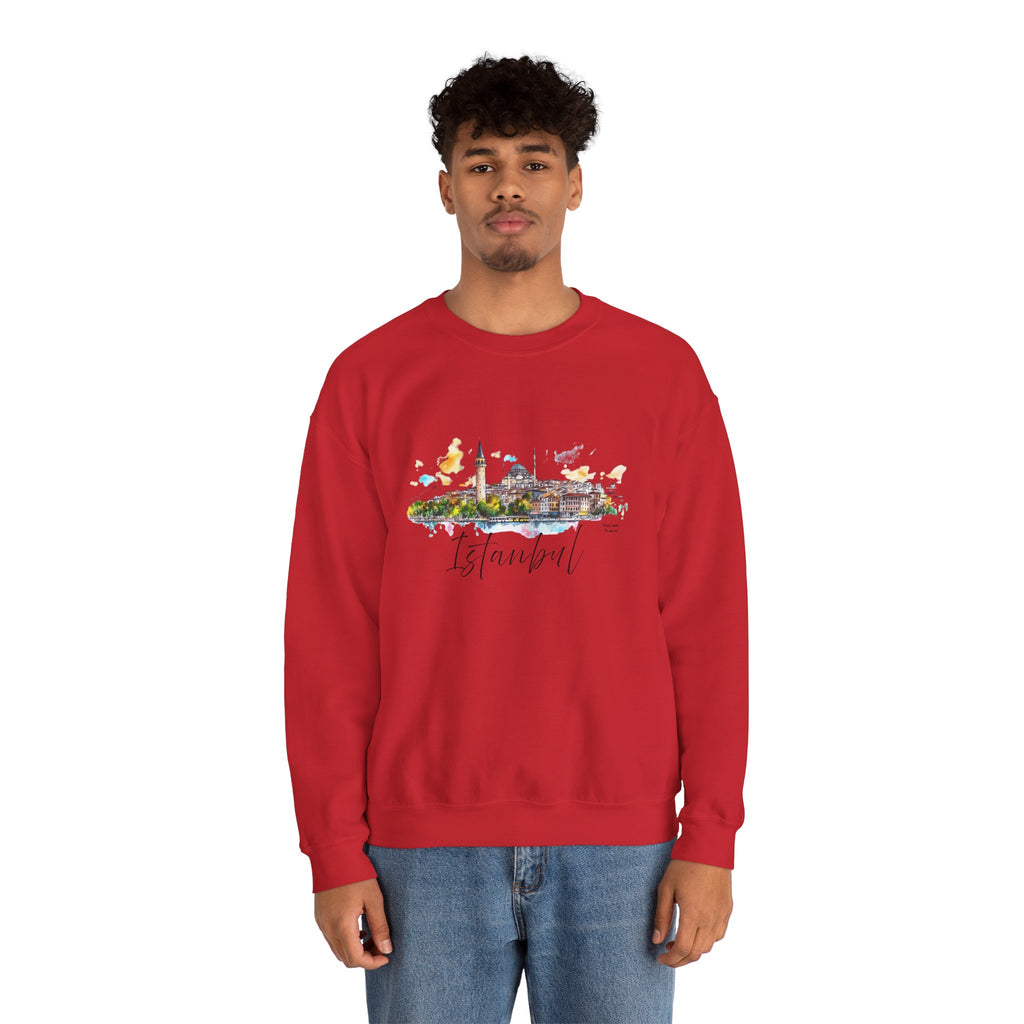 Istanbul Sweatshirt – Watercolor Skyline