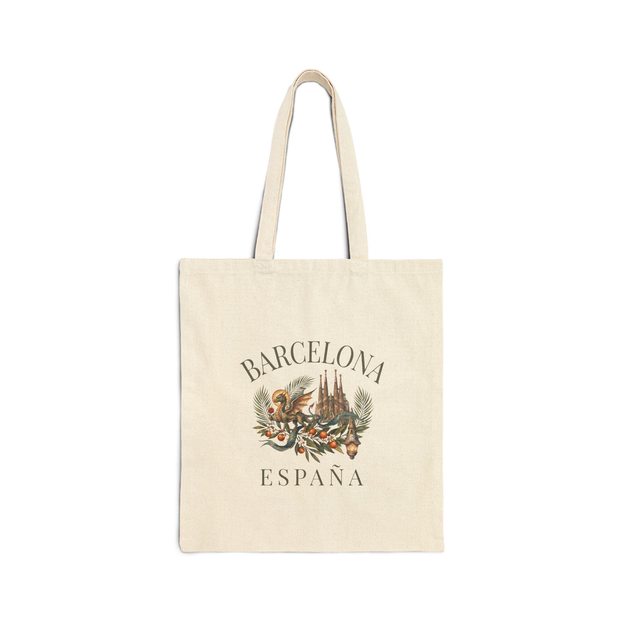 Barcelona España Vintage Cotton Tote Bag