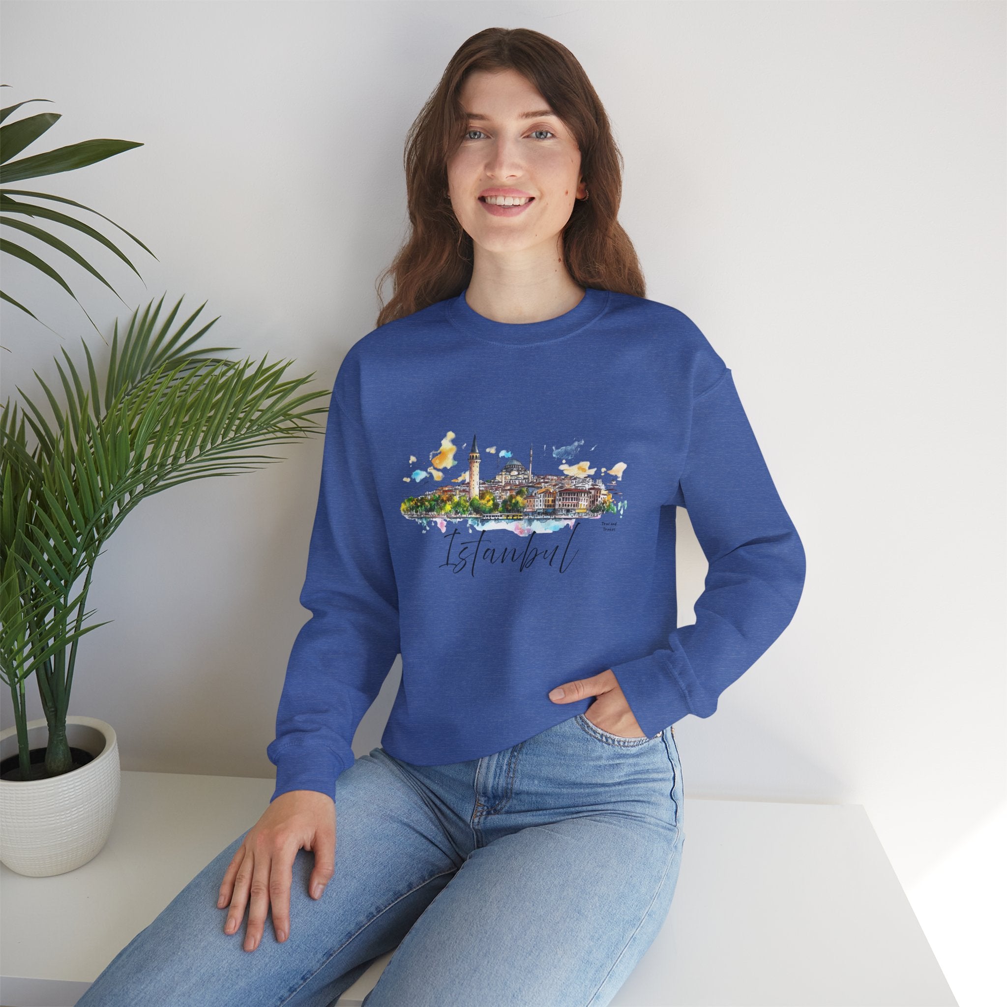 Istanbul Sweatshirt – Watercolor Skyline