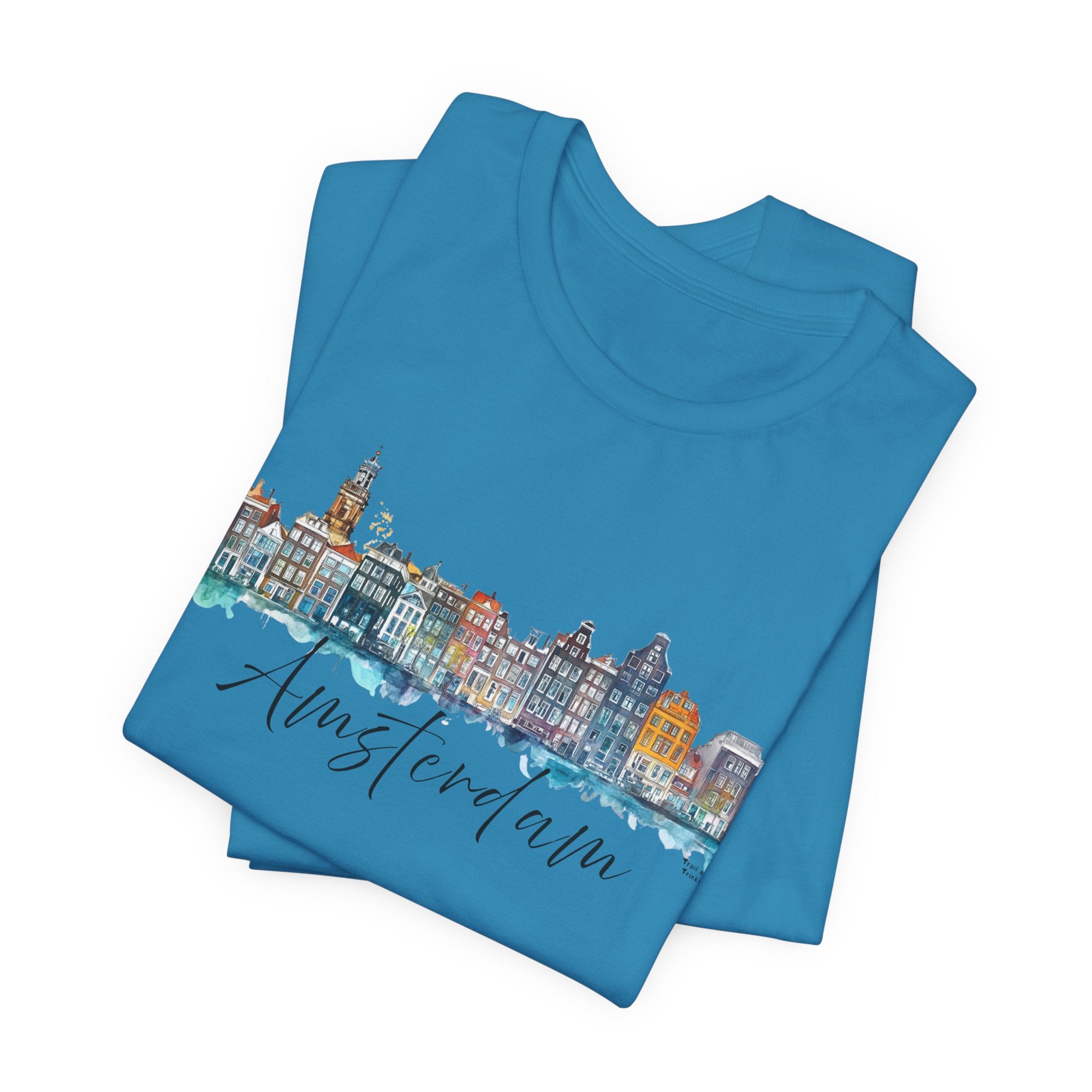 Amsterdam T-Shirt – Watercolor Skyline