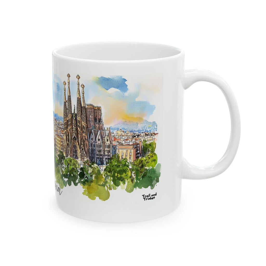 Barcelona Mug – Watercolor Skyline