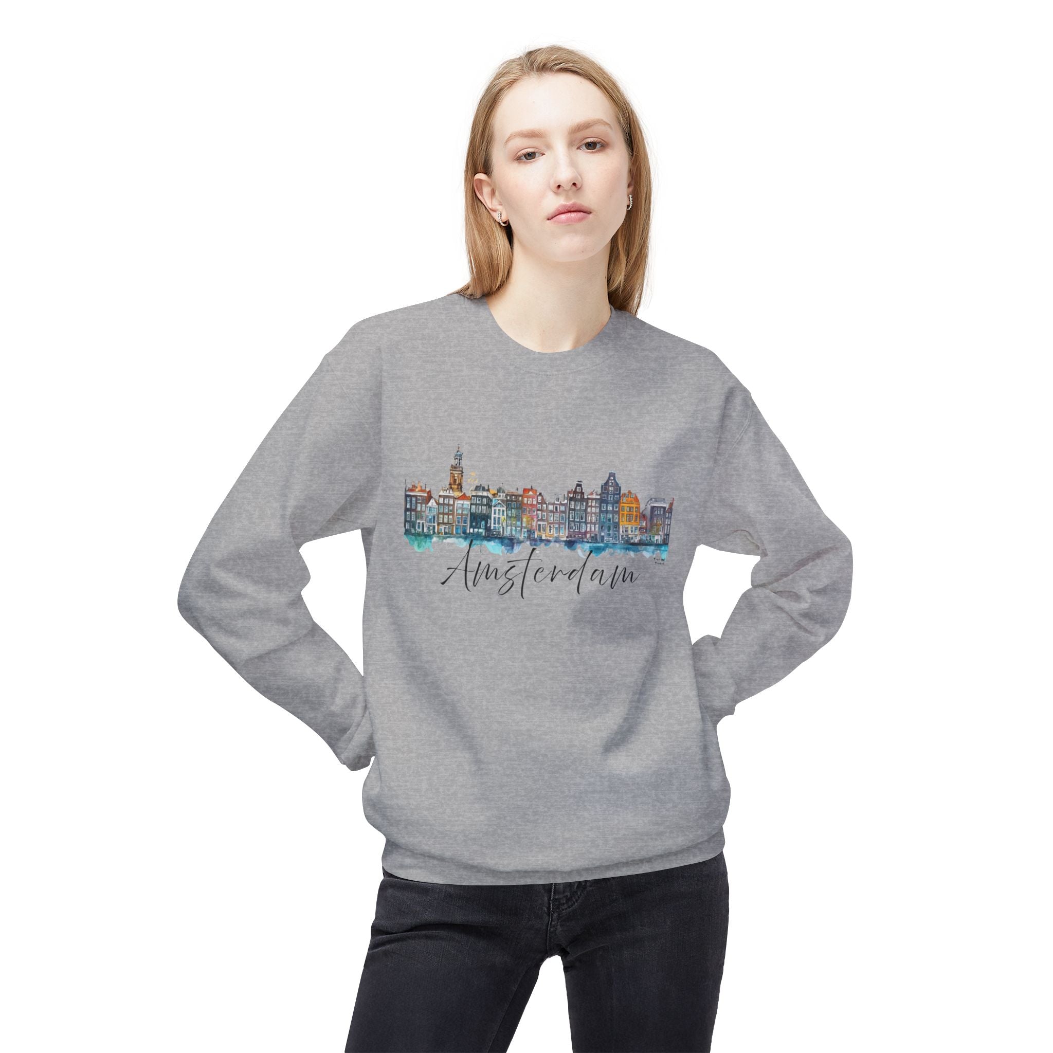 Amsterdam Sweatshirt – Watercolor Skyline