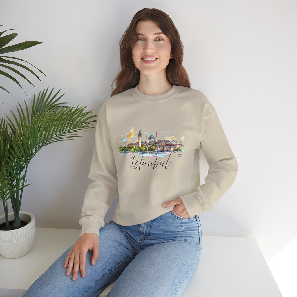 Istanbul Sweatshirt – Watercolor Skyline