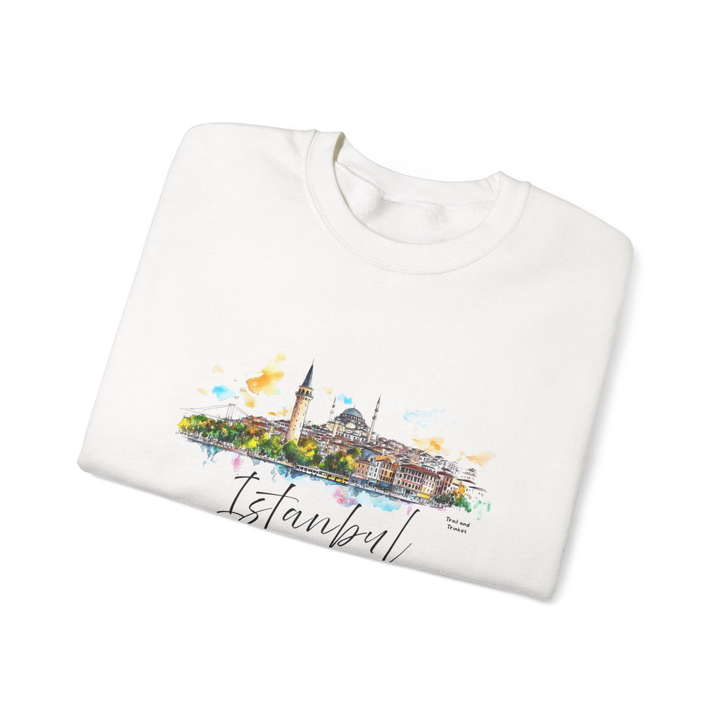 Istanbul Sweatshirt – Watercolor Skyline