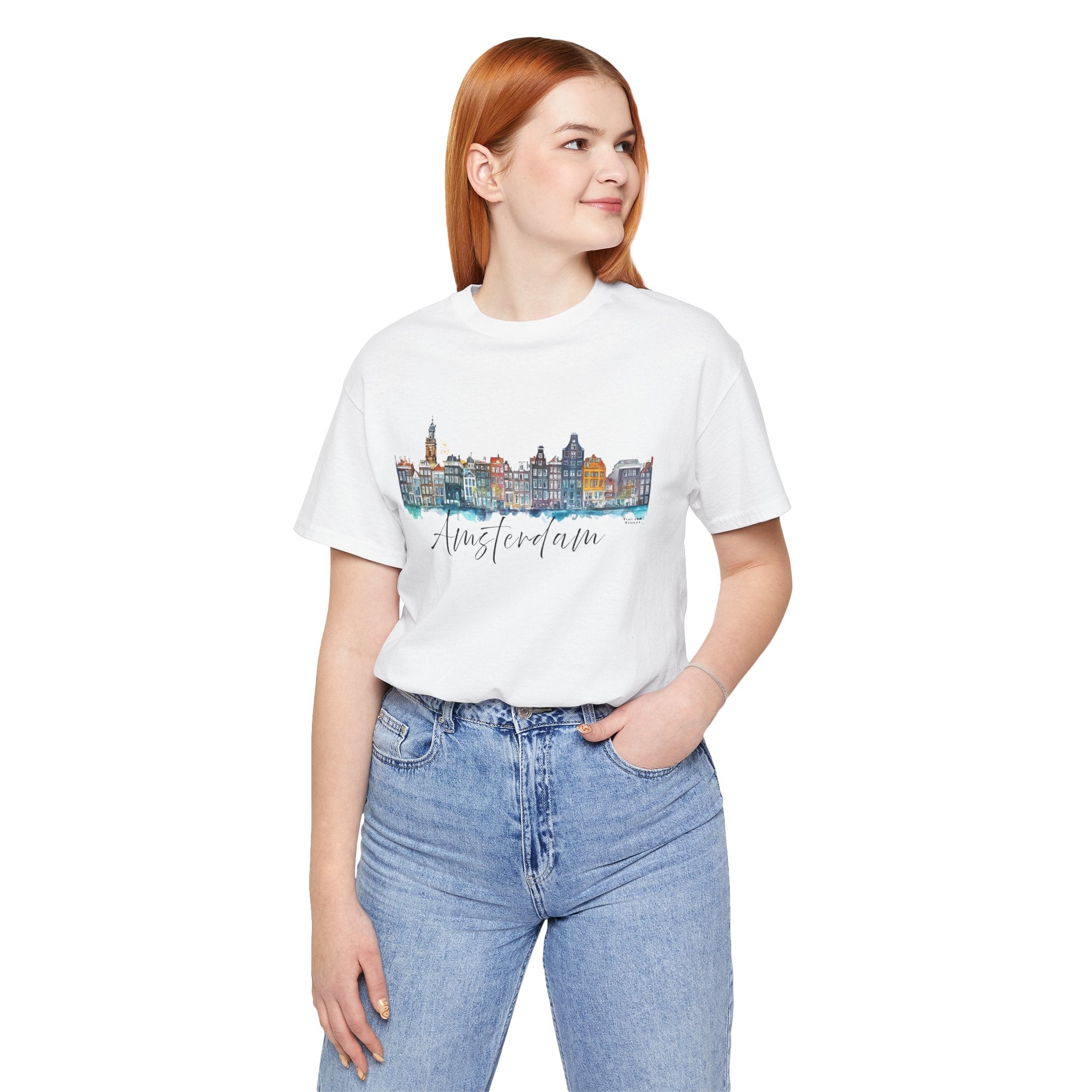 Amsterdam T-Shirt – Watercolor Skyline