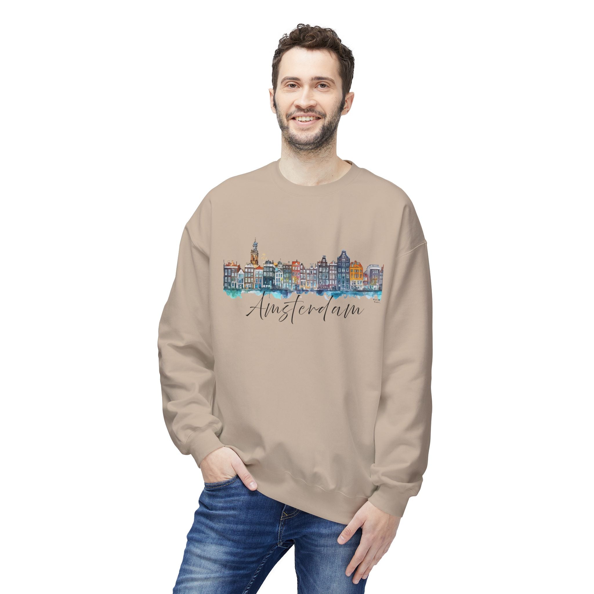 Amsterdam Sweatshirt – Watercolor Skyline